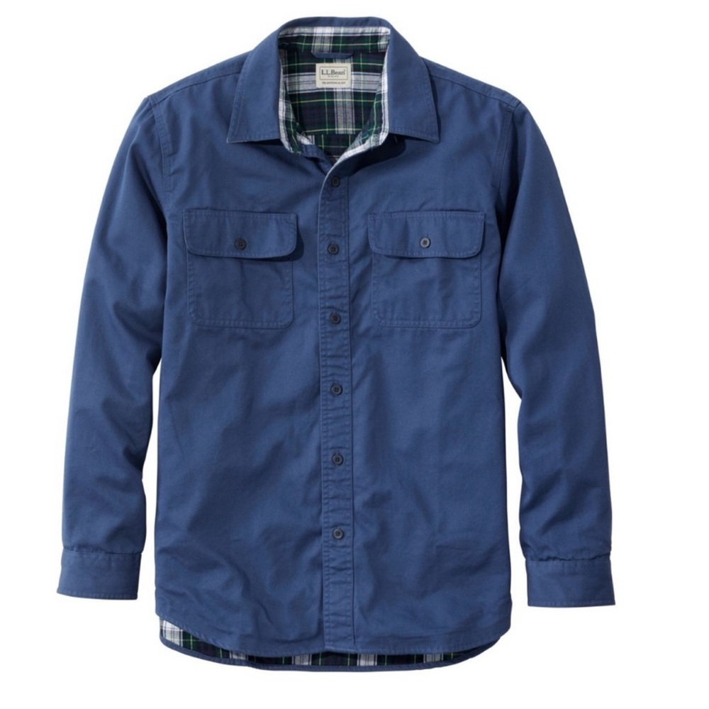 NWT LL BEAN Shirt Mens Medium Tall Flannel Lined Hurricane